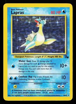 Lapras 10/62 Holo Rare Fossil Pokemon Card - Image 1