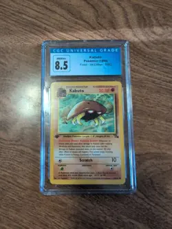 Vintage Pokemon Card FOSSIL 1ST EDITION KABUTO 50/62 Grade CGC 7.5 NM/MINT - Image 1