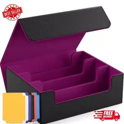 MTG Trading Card Storage Box - Holds 1800+ Cards, PU Leather Deck Case with Magn - Image 1