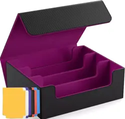 MTG Trading Card Storage Box - Holds 1800+ Cards, PU Leather Deck Case with Magn - Image 2