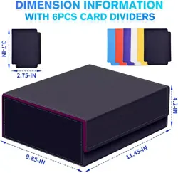 MTG Trading Card Storage Box - Holds 1800+ Cards, PU Leather Deck Case with Magn - Image 4