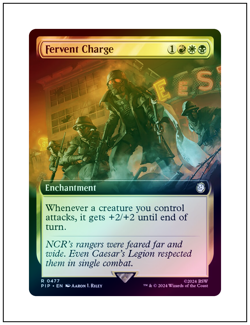 1x Fervent Charge, Extended Art Foil, Magic MTG NM - Image 1
