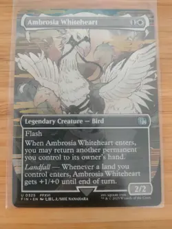 MTG Ambrosia Whiteheart (Borderless) 0325 Final Fantasy M/NM Free UK P&P - Image 1