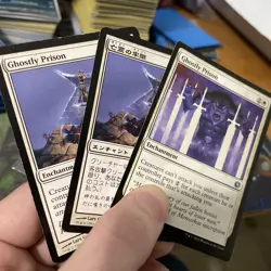 3x Ghostly Prison (1x JP - 1x EN Champions of Kamigawa, 1x Conspiracy) LP - Image 1
