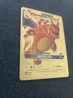 Charizard GX HP250 Gold Metal Pokemon Card-Collectible Gift Display!COOL - Image 2