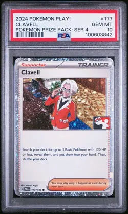 PSA 10 Gem Mint Pokemon 2024 Prize Pack Series 4 Paldea Evolved Clavell Holo - Image 1