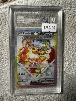 Pokemon 2025 SVP Promo Prismatic Evolutions Super-Premium #174 Eevee EX Tag 10 - Image 1