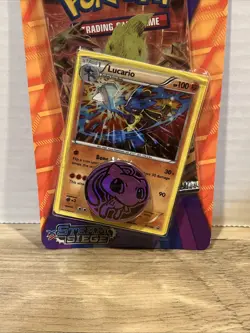 2016 POKEMON TCG XY STEAM SIEGE BLISTER PACK W/ Lucario XY139 HOLO PROMO SEALED - Image 3