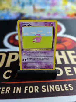 1st Edition 1999 Pokemon Fossil Slowpoke 55/62 NM Vintage - Image 1