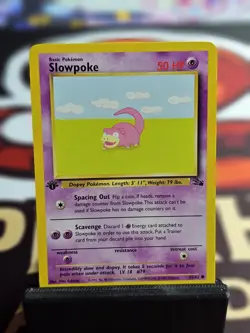 1st Edition 1999 Pokemon Fossil Slowpoke 55/62 NM Vintage - Image 2