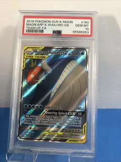 Pokemon Magikarp Wailord GX 160/181 Team Up Full Art PSA 10 - Image 1