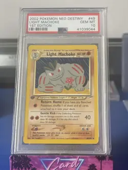 2002 Pokemon Neo Destiny Light Machoke 1st Edition #49 PSA 10 - Image 1