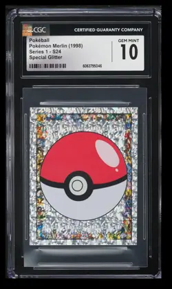 1998 Pokemon Merlin Series 1 Pokeball CGC 10 U.K. #S24 Special Glitter - Image 1