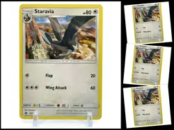 Pokemon Sun & Moon Crimson Invasion 82/111 Staravia 4X Mint/NM 4 Card Playset X4 - Image 1
