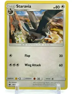 Pokemon Sun & Moon Crimson Invasion 82/111 Staravia 4X Mint/NM 4 Card Playset X4 - Image 2