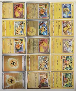 Pokemon TCG Pikachu Card Lot Of 15 Various Sets Reverse Holos And Commons Rares - Image 2