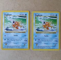 Pokemon TCG Magikarp 35/102 Shadowless 2x Card Lot LP Condition - Image 1