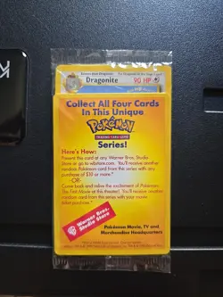 Sealed Dragonite Pokemon The First Movie WB Promo Black Star 1999 Card WOTC New - Image 2