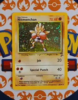 Hitmonchan 8/130 Holo Rare Base Set 2 Unlimited WOTC Pokemon Card HP - Image 1