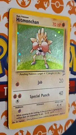Hitmonchan 8/130 Holo Rare Base Set 2 Unlimited WOTC Pokemon Card HP - Image 3