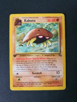 Pokemon Card WOTC Kabuto 50/62 Fossil 1st Edition - Image 1