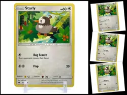Pokemon Sun & Moon Crimson Invasion 81/111 Starly 4X Mint/NM 4 Cards Playset X4 - Image 1