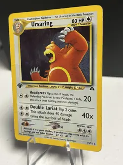 Ursaring 15/75 1st Edition Neo Discovery Holo Pokemon Card 2001 WOTC Vintage MP - Image 3