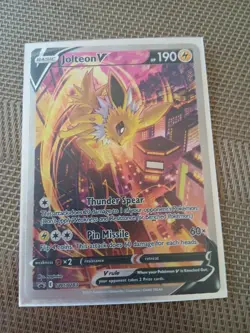 Jolteon v SWSH183 VMAX Premium Collection Pokemon TCG Holo Black Star Promo Card - Image 1