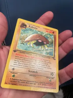 LP-MP 1st Edition Kabuto Fossil Common Card 50/62 Pokemon TCG. - Image 3