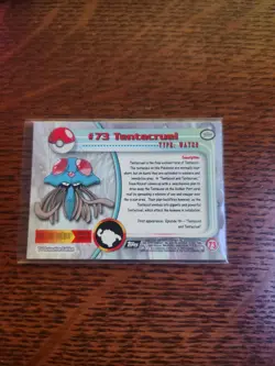 Pokemon Card TOPPS Tentacruel #73 TV Animation Black Logo Holo FOIL Textured NM - Image 4