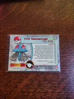 Pokemon Card TOPPS Tentacruel #73 TV Animation Black Logo Holo FOIL Textured NM - Image 5