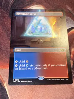 Riverpyre Verge X1 Mtg Aetherdrift Nm Borderless Print Bubble Misprint Error - Image 1