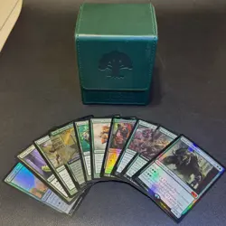 200x MTG Green Rare Mythic Lot Mono-Green Collection Commander w/ Deck Box - Image 1