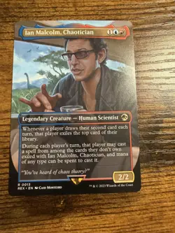 MTG Magic The Gathering Ian Malcolm Chaotician Borderless Rare! - Image 1
