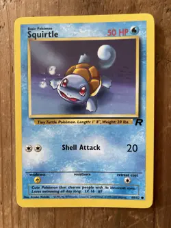 Pokemon TCG Squirtle 68/82 Non Holo Team Rocket Unlimited NM/LP Condition - Image 1