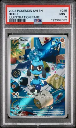 POKEMON PSA 9 RIOLU ILLUSTRATION RARE 215/198 SCARLET e VIOLET ENGLISH 2023! - Image 1