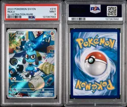 POKEMON PSA 9 RIOLU ILLUSTRATION RARE 215/198 SCARLET e VIOLET ENGLISH 2023! - Image 3