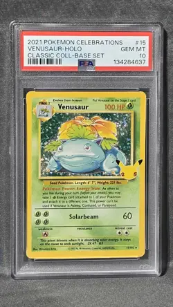2021 Pokemon Celebrations Classic Collection Venusaur 15/102 PSA 10 - Image 1