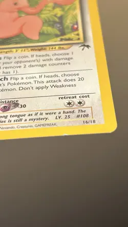 Pokemon TCG Lickitung 16/18 Southern Islands Non-Holo MP 2001 WOTC - Image 3