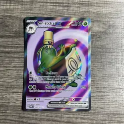 NM Pokemon Twilight Masquerade Sinistcha EX Ultra Rare Full Art 189 - Image 1