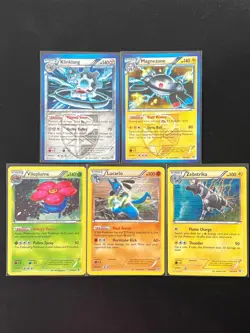 5x Lot BW Plasma Storm Set Rare Zebstrika Lucario 78/135 Holo Pokemon Card - Image 1