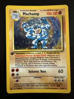 Pokemon TCG - Machamp 8/102 Holo Rare 1st Editon Base Set WOTC Vintage Card - Image 1