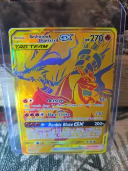 Reshiram & Charizard GX SM247 Sm Holo + 2 Reshiram Holo Cards - Image 1