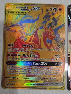 Reshiram & Charizard GX SM247 Sm Holo + 2 Reshiram Holo Cards - Image 2