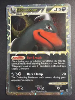 Pokemon TCG Houndoom Prime Undaunted Holo Card 82/90 - LP+ - Image 1