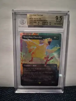 2025 MAGIC MTG FINAL FANTASY 0406 TRAVELING CHOCOBO BORDERLESS Foil BGS 9.5 - Image 1