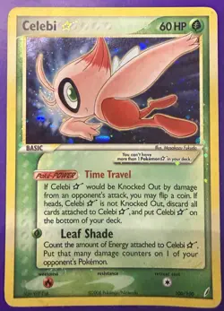 Pokemon Card Holo Celebi Gold Star 100/100 DAMAGED ex Crystal Guardians - Image 1