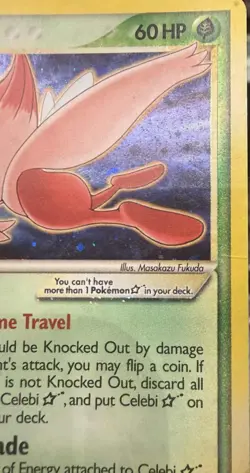 Pokemon Card Holo Celebi Gold Star 100/100 DAMAGED ex Crystal Guardians - Image 4