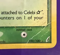 Pokemon Card Holo Celebi Gold Star 100/100 DAMAGED ex Crystal Guardians - Image 5