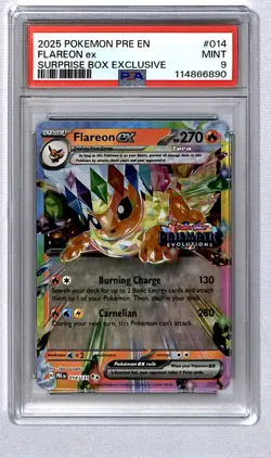 Flareon ex 2025 Prismatic Evolutions Surprise Box Exclusive #14 PSA 9 - Image 1